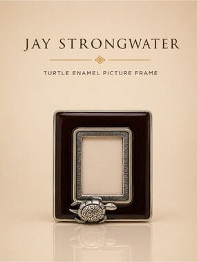 Jay Strongwater Mini Enamel Frame Burgundy Turtle Rhinestone Easel Clip